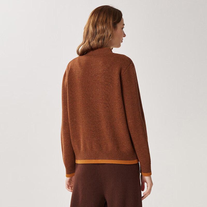 Zhaojun Women's 100% Wool Zipper Cardigan