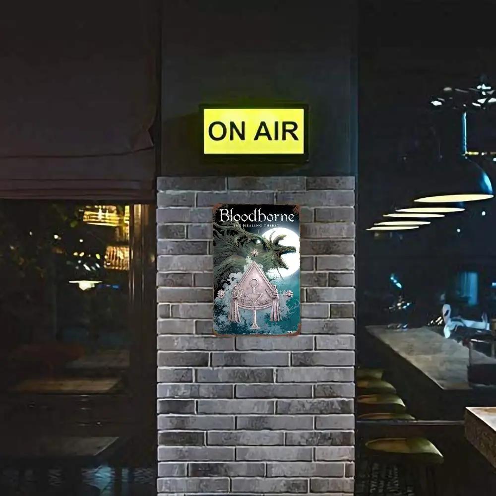 Bloodborne Video Game Metal Decor Poster Vintage Tin Sign Metal Sign Decorative Plaque for Pub Bar Man Cave Club Wall Decoration