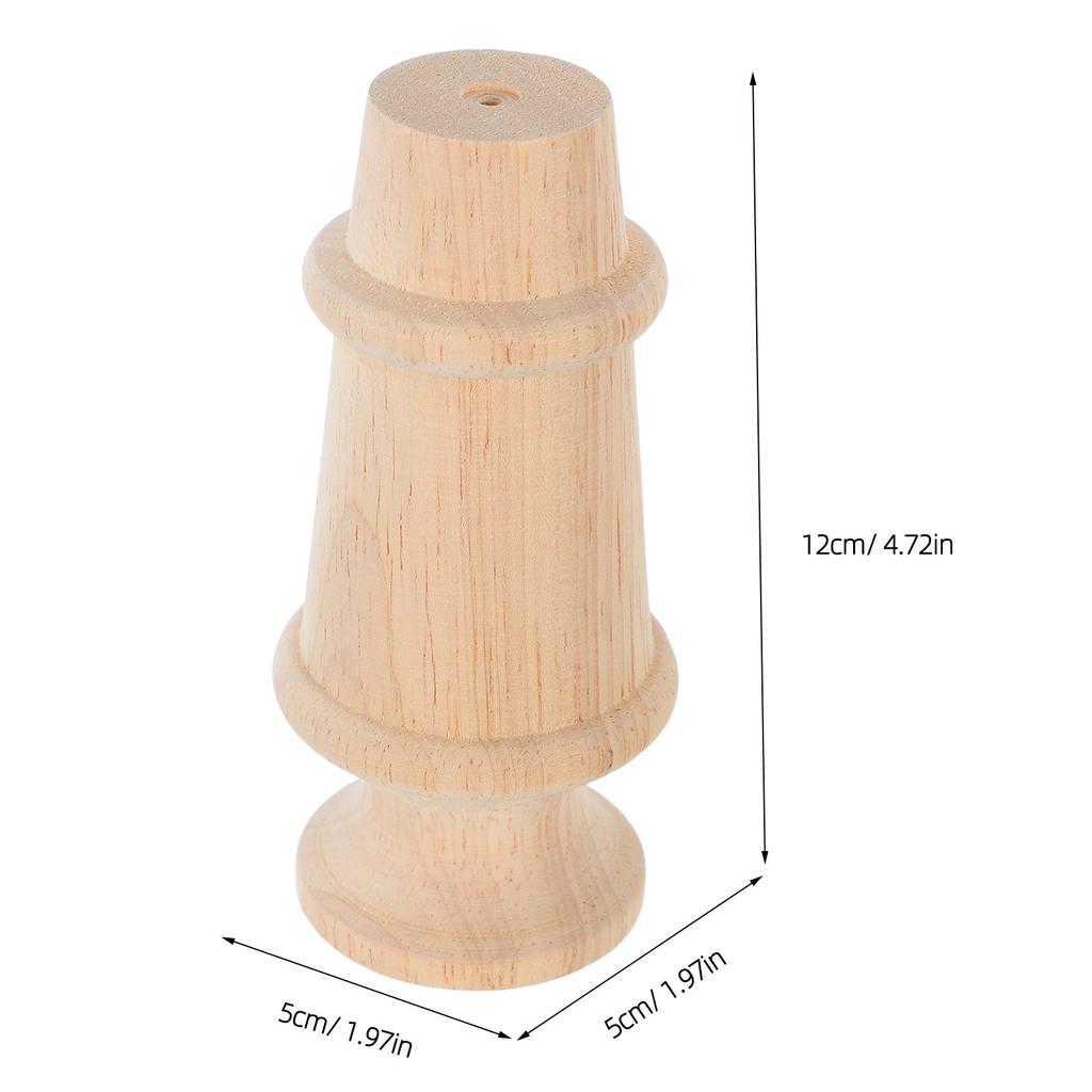 Solid Wood Carved Wooden Furniture Legs Vintage European Style Couch Table Leg Replacement 2.4 X 5.9 Inches Rustic Wood