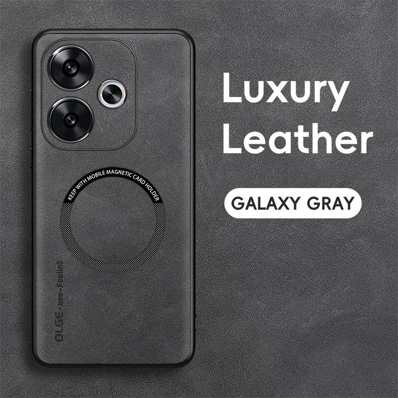 Magnetic Case For POCO F6 X6 Pro Luxury Leather Frosted Hard Back Cover For POCO X7 F5 X5 Pro Shockproof Bumper For POCO X6 Pro