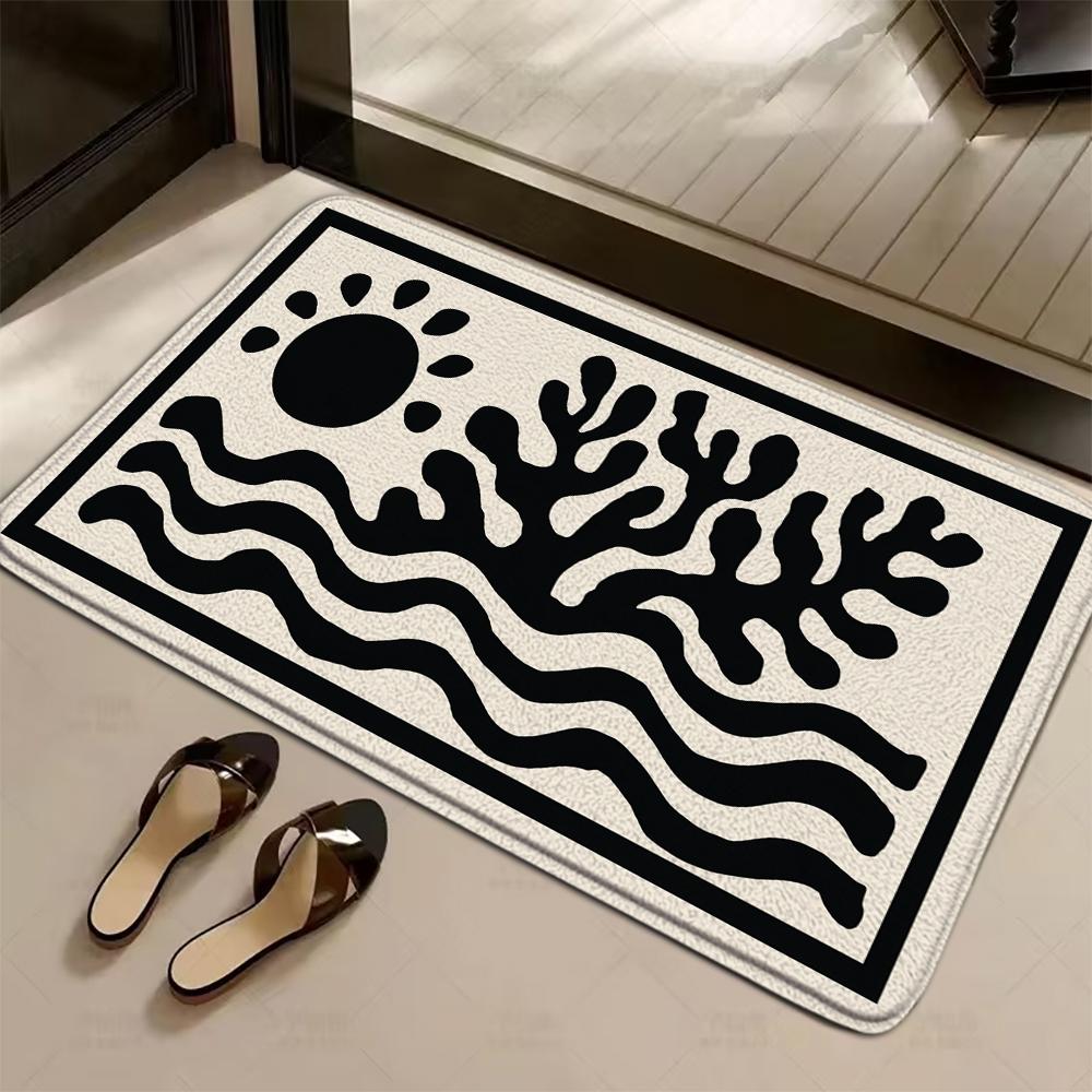 Entrance Doormat Minimalist Style Light Colored Rug Home Decoration Living Room Bathroom Floor Mat Kitchen Anti Slip Carpet