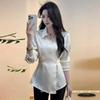 New 2025 Slimming French Silk Satin Top: Influencer Style, Plus Size, Spring Collection