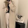 Medium and long thickened sweater cardigan jacket women's autumn and winter lazy style high-end sense thin knee loose knitted coat