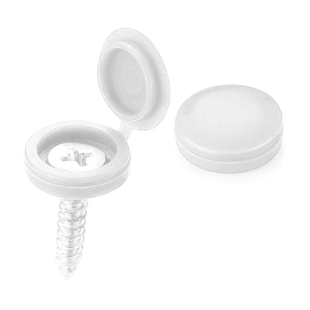 Screw Cap Covers Plastic Decorative Protective M5 Hole for Self Tapping Screws Furniture Closet White