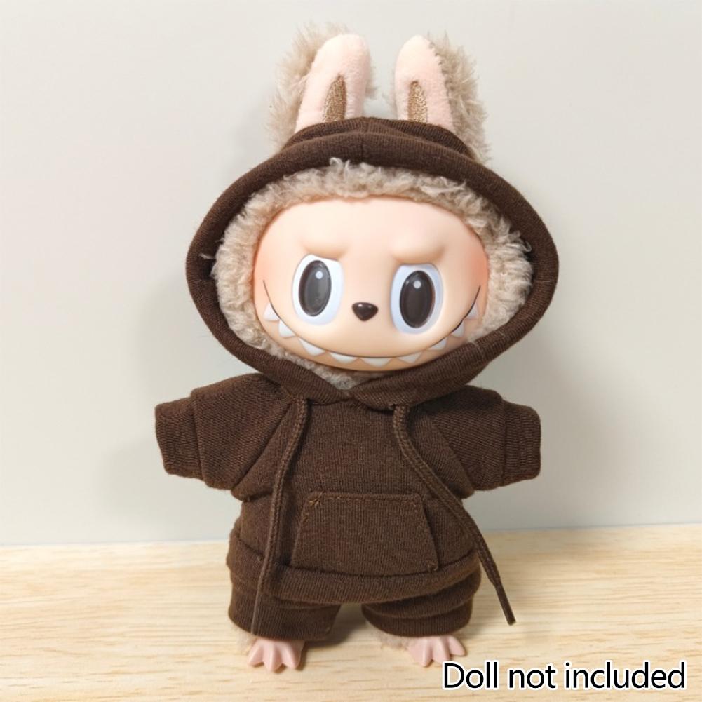 For 17cm Labubu Doll Clothes Fashion Clothes Hoodies Doll Clothes Color Match Hoodies Dolls Accessories Cute Decoration Little Cloths