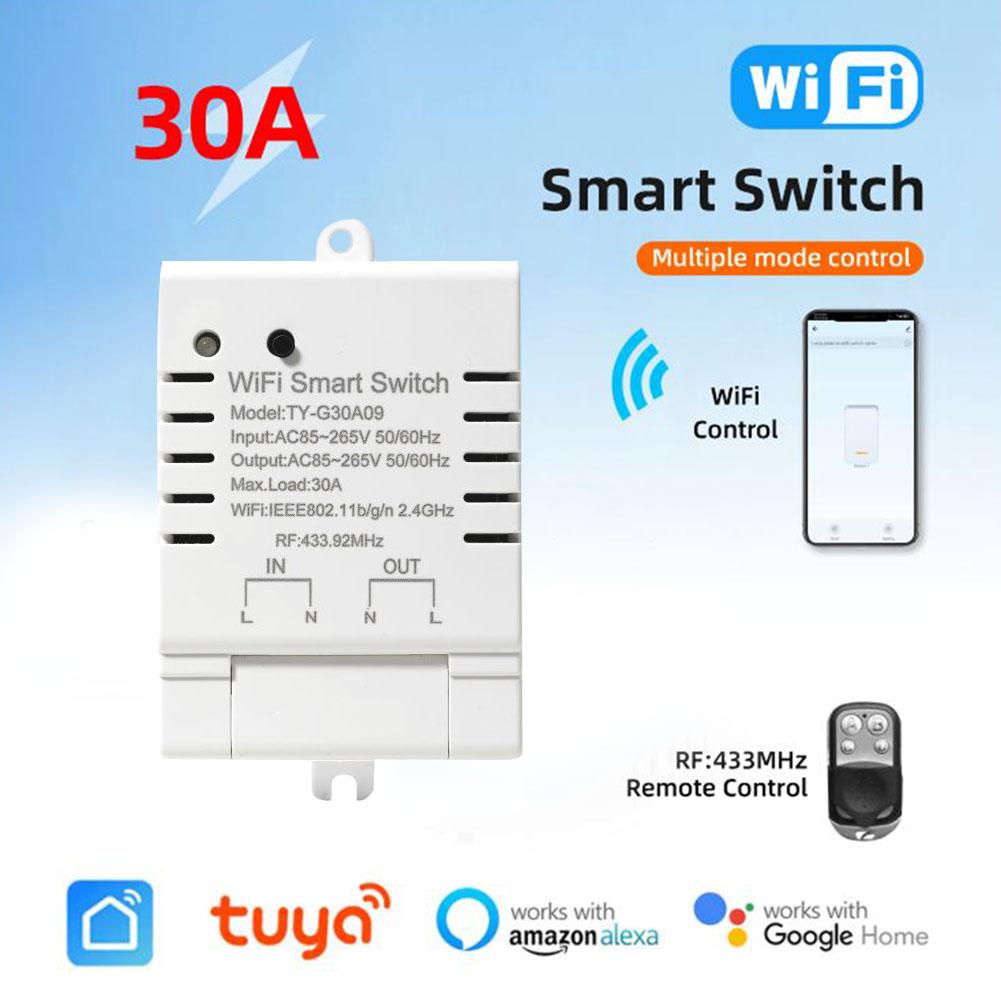 For Tuya WiFi Wireless Controller AC 85-265V Switch 30A Power Monitor Smart WiFi Switch DIY Timer Circuit Breaker Controller