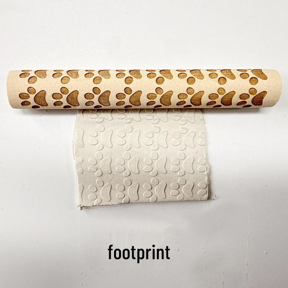 Wood Grain Embossed Rolling Pin for Clay and Baking