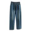 Autumn 2025 High Waist Plus Size Drawstring Dad Pants - Slimming Straight Leg