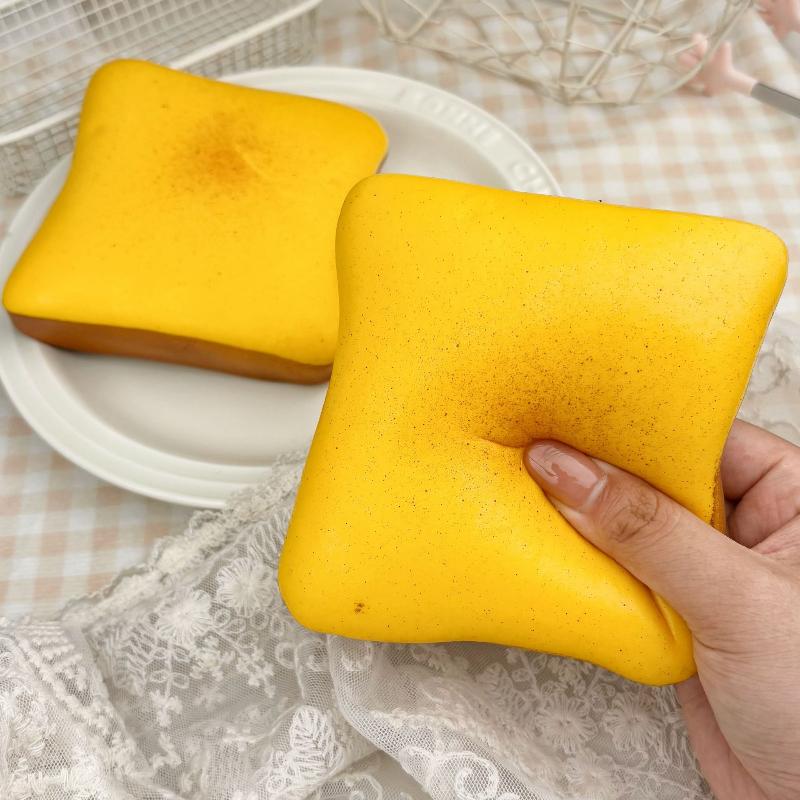 Toast Bread Slow Rising Squeeze Toy Soft Stress Relief Fidget Toy Christmas Stocking Filler for Kids one size