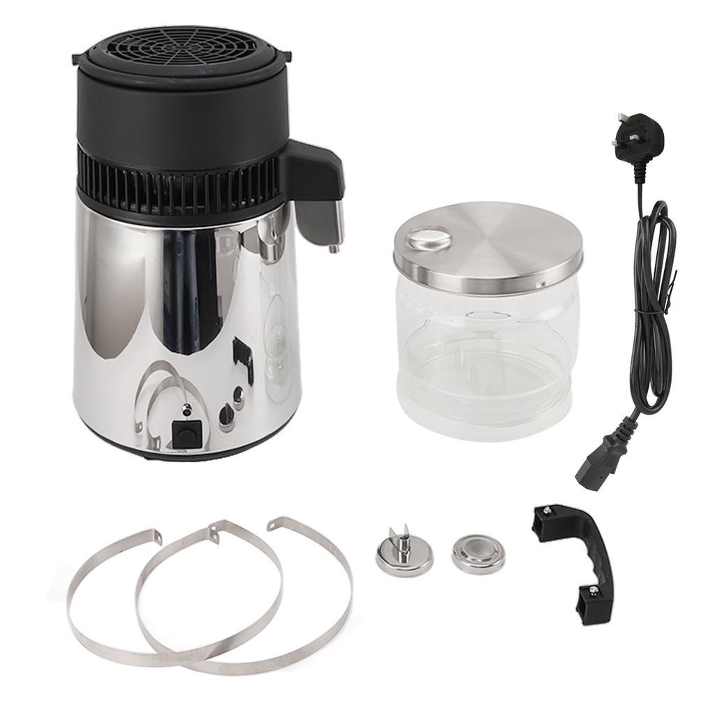 4L Water Distiller Stainless Steel 750W Automatic Distilled Water Maker Distilling Purifier for