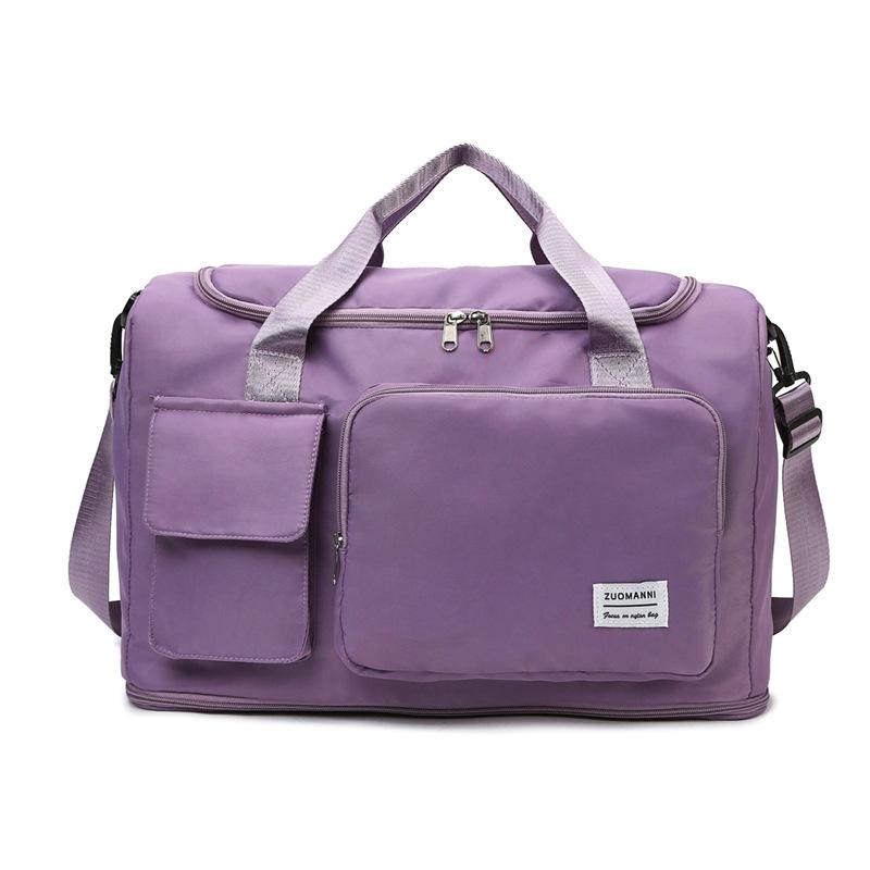 

Women s New Lightweight Casual Fitness Bag Wet Separation Multi-layer Storage Travel Men s Simple Sleevable Trolley one size фіолетовий