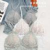 Schöne dünne Unterwäsche für Damen, unsichtbar, sexy, französische dünne Spitze, ohne Bügel, BH, Strumpfhalter, Dreieckskörbchen, weißer Brustkorb