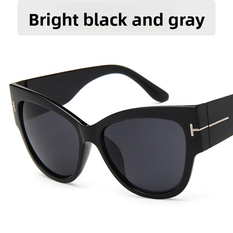 

Vintage Oversized Sunglasses With Uv400 Protection For Fashion Women Accessories Bright Black Grey