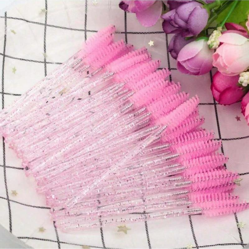 50pcs Disposable Eyelash Brushes, Mascara Wands, Eye Lash Brush, For Eyelash Extensions, Eyebrow Eyeshadow Brow Makeup Supplies