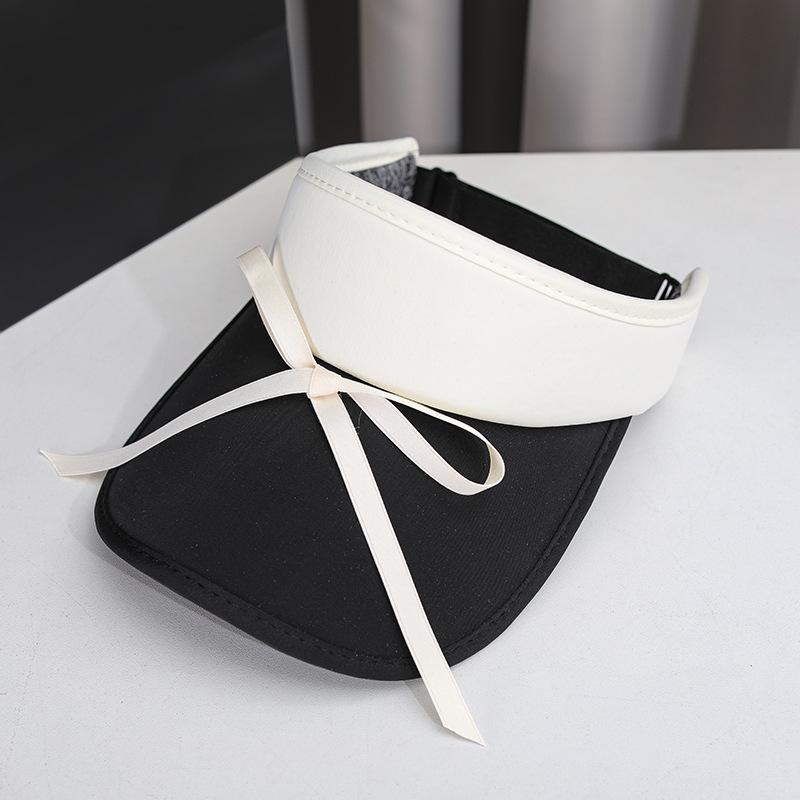 Fashion Candy Color Cute Girls Bow-Tie Baseball Ice Silk Empty Top Women Summer Sunshade Visor Hat Uv Sports Sun Hats Beach Cap
