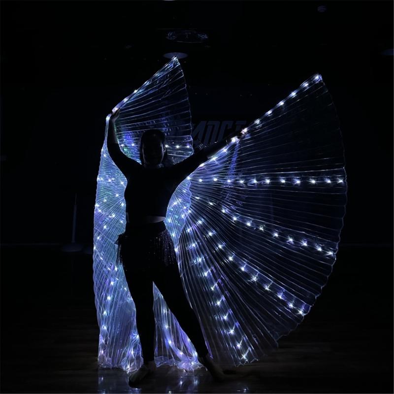 Glow Angel Wing Light Up Fairys Wing with Telescopic Sticks Led Butterfly Wing Led Angel Wing Halloween Costumes Women