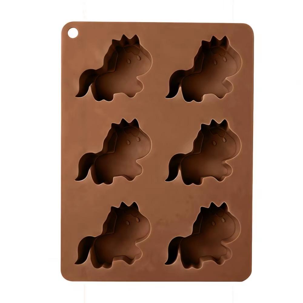 

6 Cavities Horse Ice Cube Mold Reusable Pony-Shaped Baking Mold Coffee Drinks кофейный