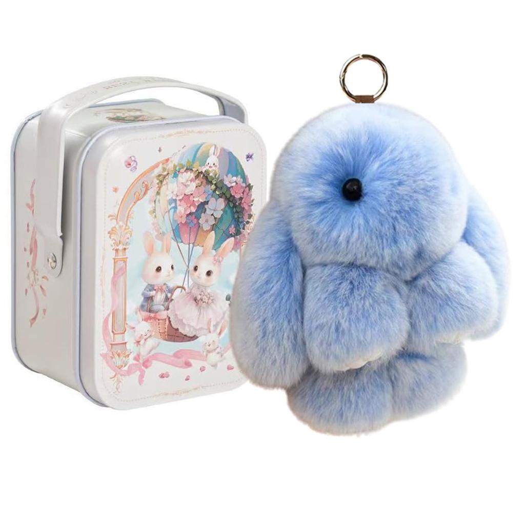 15cm Fluffy Bunny Keychain Rabbit Fur Keychain Women Bag Car Key Chain Pendant Decoration Jewelry Bags Hangings Accessories Gift