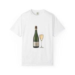 Champagnerflasche und Glas T-Shirt | Sushi-Tisch-Illustration T-Shirt
