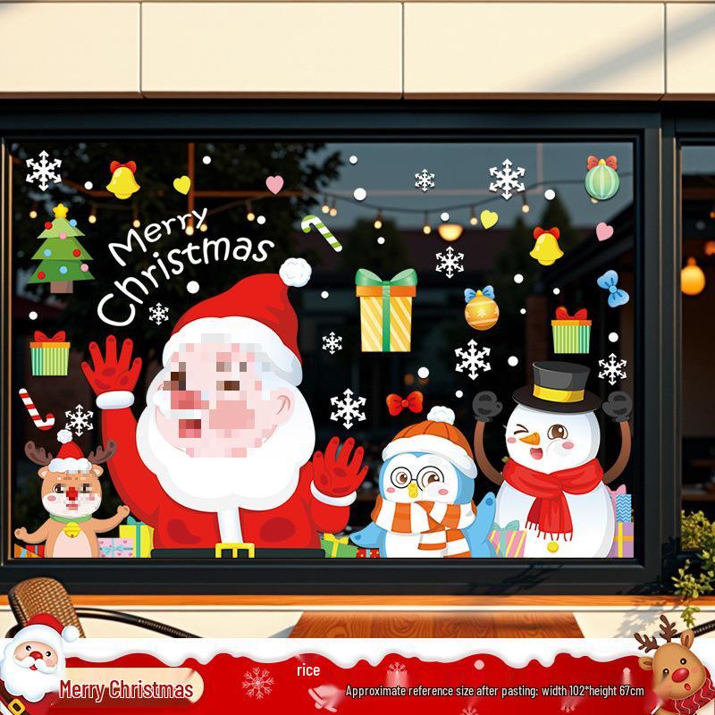 Santa Claus Window Cling Christmas Decoration Decal