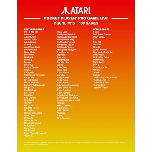My Arcade Atari Pocket: Portable Video Game System with 100 Games, 2.75-inch Color Display, Ergonomic Design