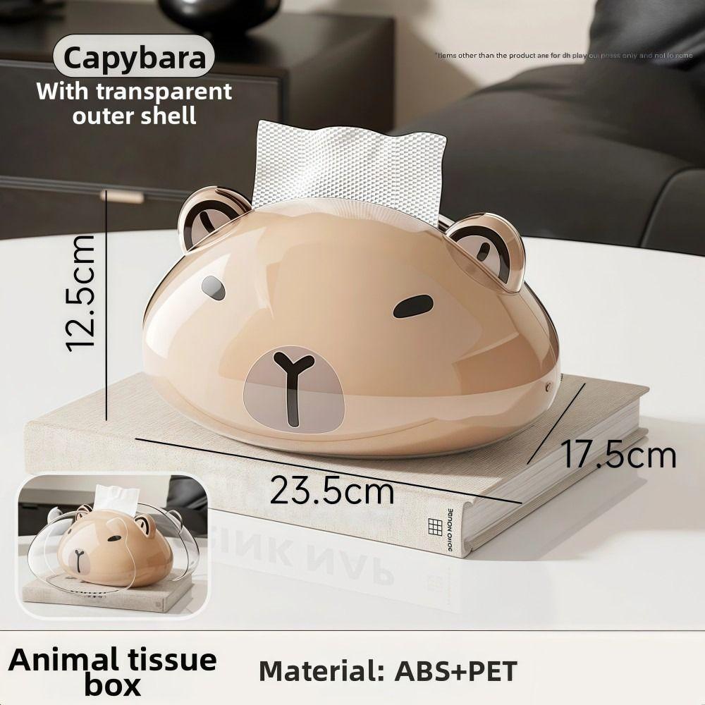 Magnetic Table Tissue Box Smooth Toilet Paper Box Cute Capybara Tissue Box  Home Decor