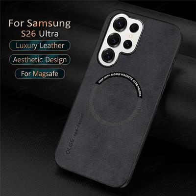 Läder Frostad Magnetisk För Fodral För För Samsung S26 S25 S24 S23 S22 S21 S20 Note 20 Ultra Plus FE Edge Stötsäker Fodral