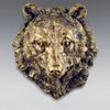Golden Bear Wall Hanging Simulated Animal Sculpture Animal Head Ornament Brown Bear Background Wall Home Decoration