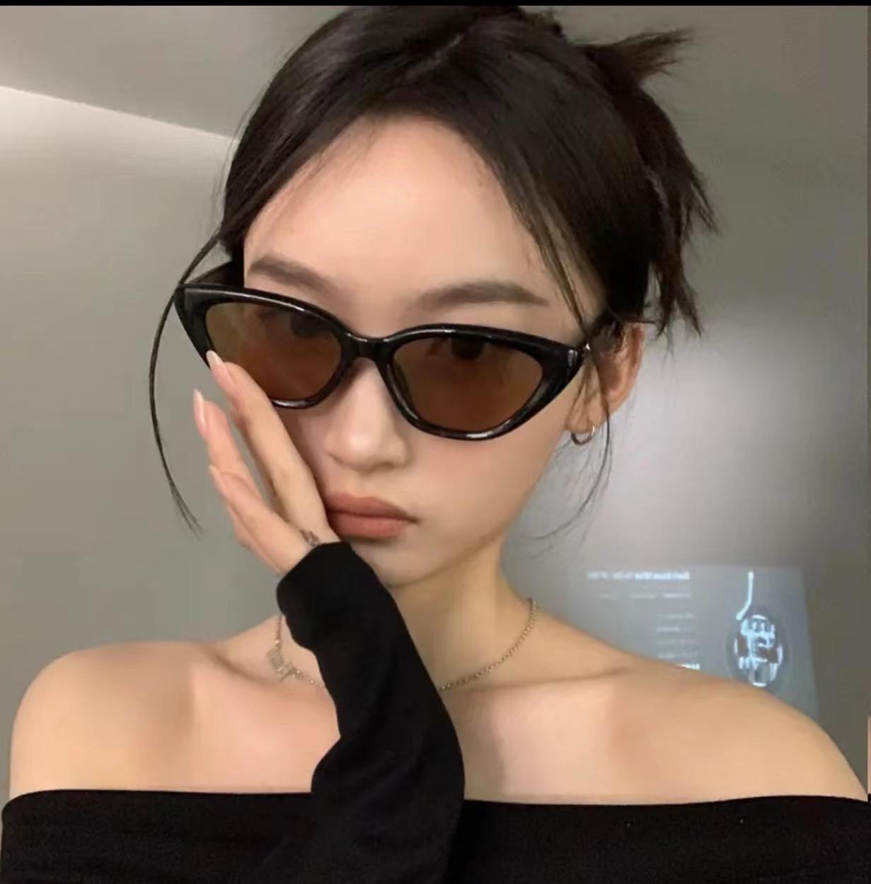 

Ретро узкая оправа «кошачий глаз» в небольшой оправе, женские солнцезащитные очки высокого класса с защитой от солнца, уличные солнцезащитные очки с защитой от ультрафиолета, мужские