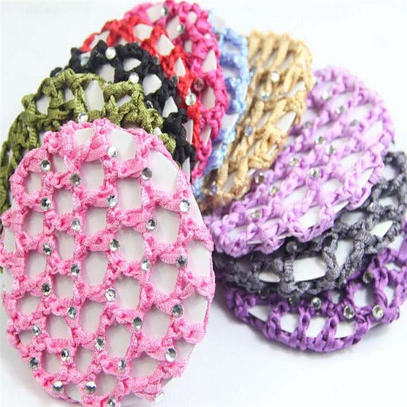 Women Bun Cover Snood Hair Net Ballet Dance Skating Crochet Chic