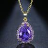 Lila Titanstahl Wassertropfenförmige Halskette für Damen Elegantes Luxus Vielseitiges Schlüsselbein Kette Schmuckzubehör