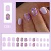 24 Stück Kurze Quadratische Falsche Nägel mit Blumendesigns Glänzend Vollabdeckung Acrylnagel Winter Künstlicher Nagel Maniküre