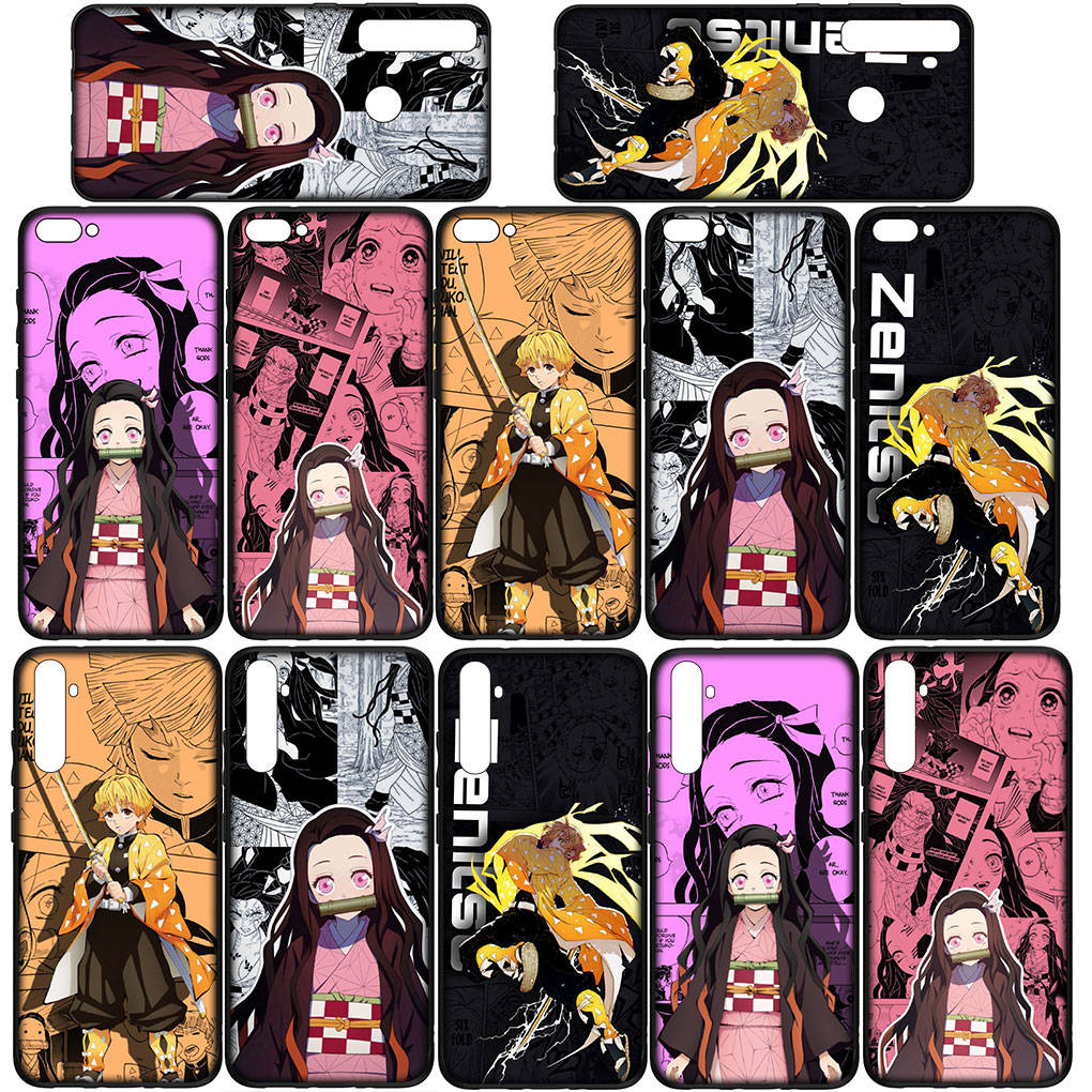 For Samsung Galaxy S24 S23 iPhone 16 15 14 Xiaomi Redmi Note 13 12 11 Plus 9 Pro Max X XR Phone Case Agatsuma Zenitsu Demon Slayer Nezuko OPPO Huawei