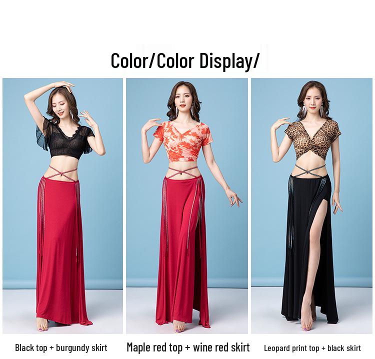 Huayu Sexy Belly Dance Slit Skirt Set – Women's Oriental Performance & Practice Outfit