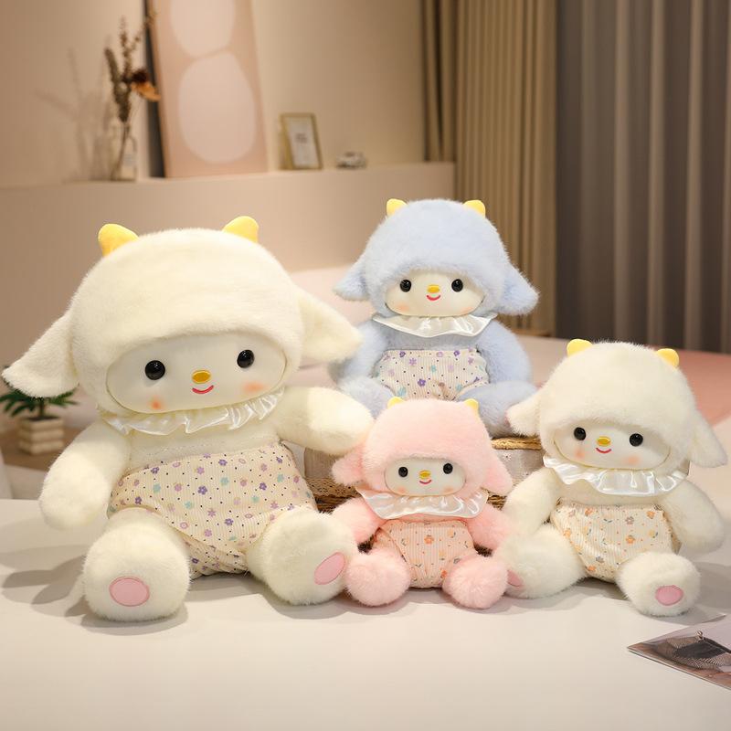 Floral Skirt Lamb Doll Pillow Good Night Floral Dress Sheep Doll Plush Toy Girl's Cute Little Lamb