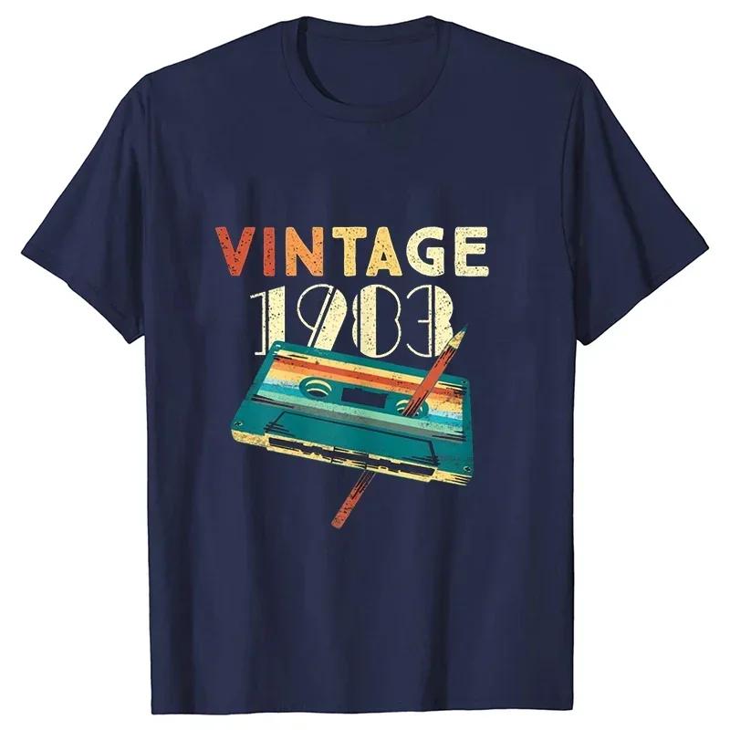 Unisex Tshirt Vintage 1983 Music Cassette 40th Birthday Gifts 40 Years Old T Shirts Summer Music Lover Graphic Harajuku Streetwear