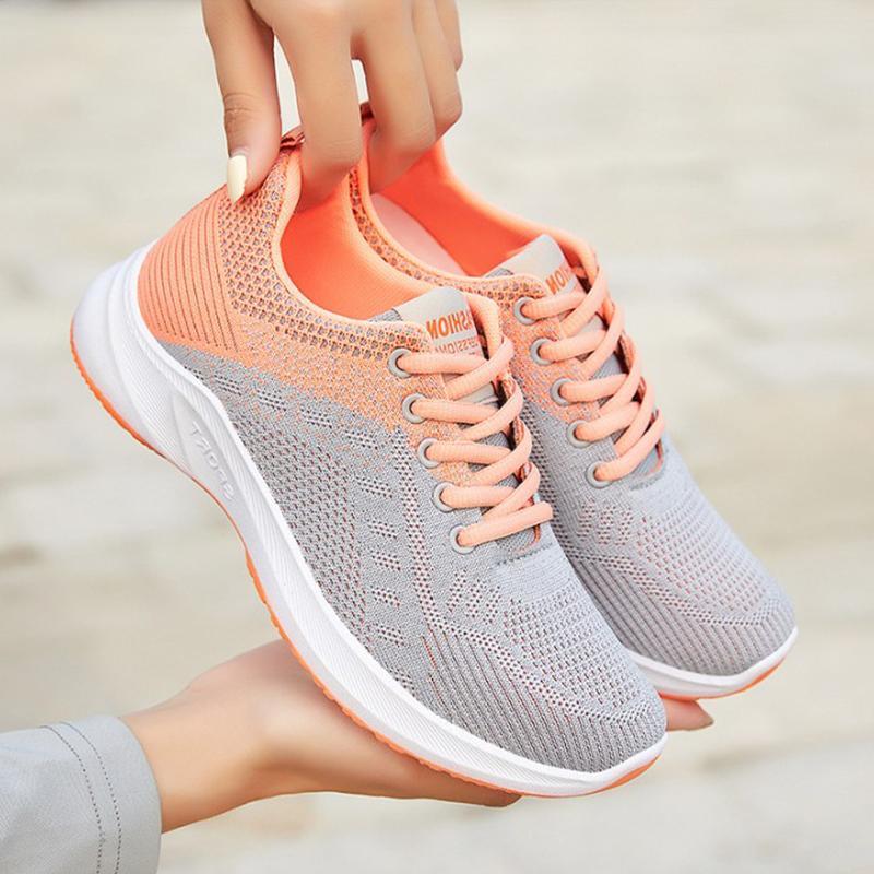 Tenis Feminino  Women Vulcanized Shoes Air Mesh Light Soft Sneakers Female Flats Platform Lace Up Casual Shoes Basket Femme