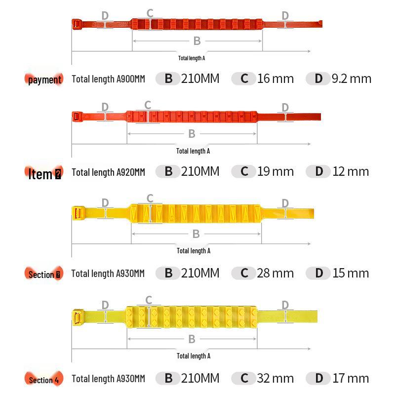 Universal Anti-Skid Cable Tie for Snow: Suitable for Sedans, SUVs, Vans, and Off-Road Vehicles