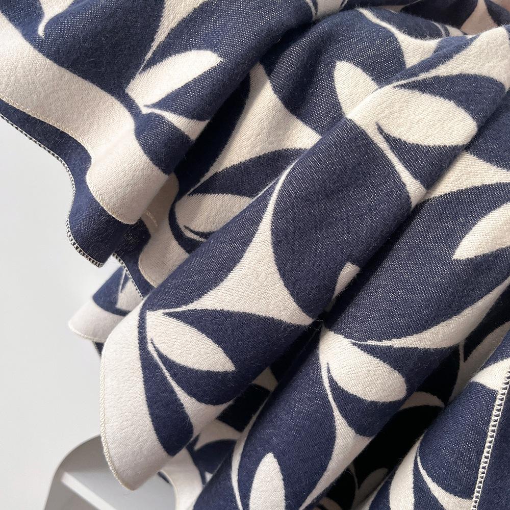Design sense versatile accessories large shawl thickened warm scarf elegant celebrity shawl outer scarf