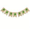 St. Patrick's Day Shamrock Burlap Wreath Banner Irish Clover Garland Rustic Home Office Party Wall Door Hanging Holiday Decor