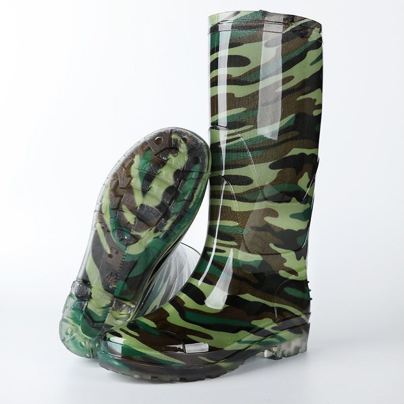 Farming Autumn Winter Print Men's Rain Boots Camo Plastic Fishing High Quality Outdoor On Offer Water Garden Gumboots Male Shoes