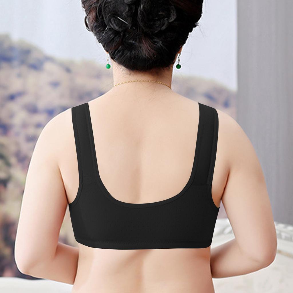 Women's Underwear Without Steel Ring Bra, Front Buckle Lace Border Printed Vest Bra