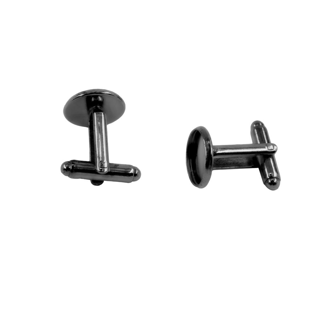 10pcs Cufflinks Blanks Settings Fits (1/2") 12mm Cabochons Cuff Links Bezel