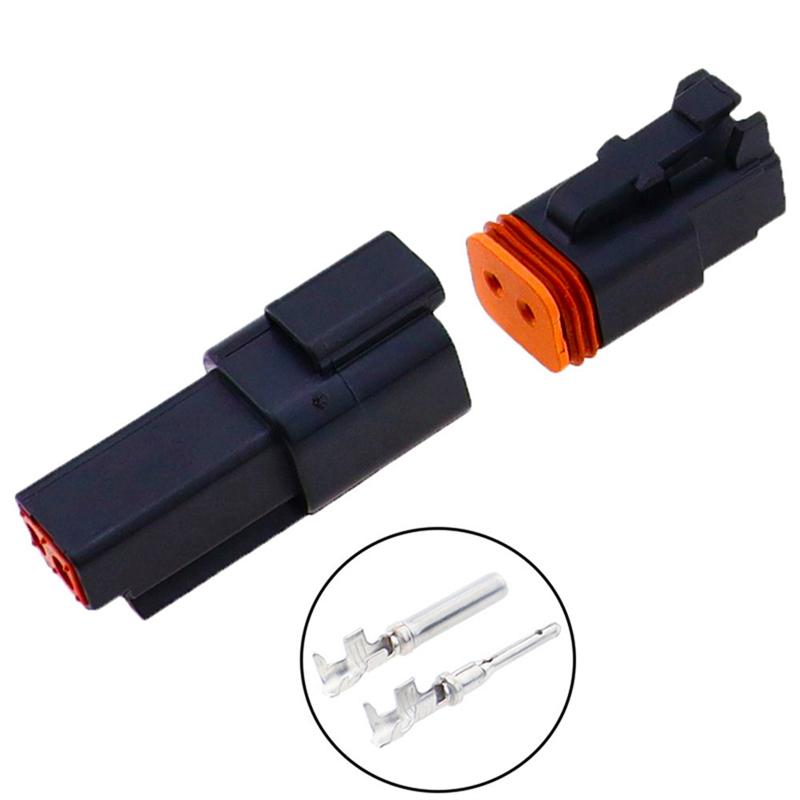 6 Pair DT 2 Pin Pigtail Kit Male Female Connector Adapter Socket Wiring Harness For LED Work Light Bar Black Accessories-A28K