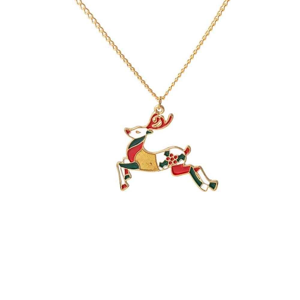 Claus Merry Christmas Clavicle Necklace Women Pendant Necklace Snowman Choker Christmas Necklace