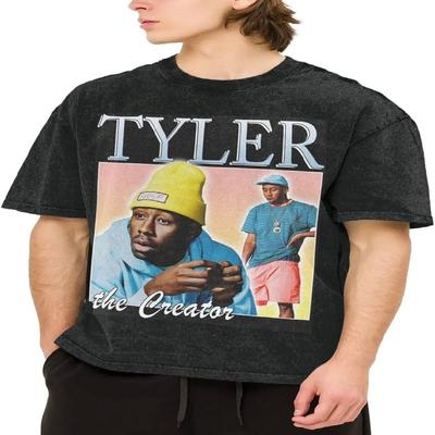 BRGSIUQSG Camiseta Masculina Tyler Rapper The Creator Vintage Algodão Manga Curta