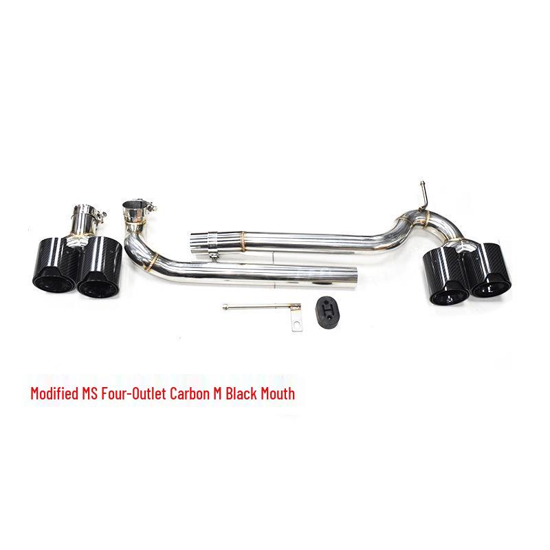 BMW 5 Series F10/F18 M5-Style Quad Exhaust Tailpipes, Stainless Steel & Carbon Fiber for 520, 525, 530li.