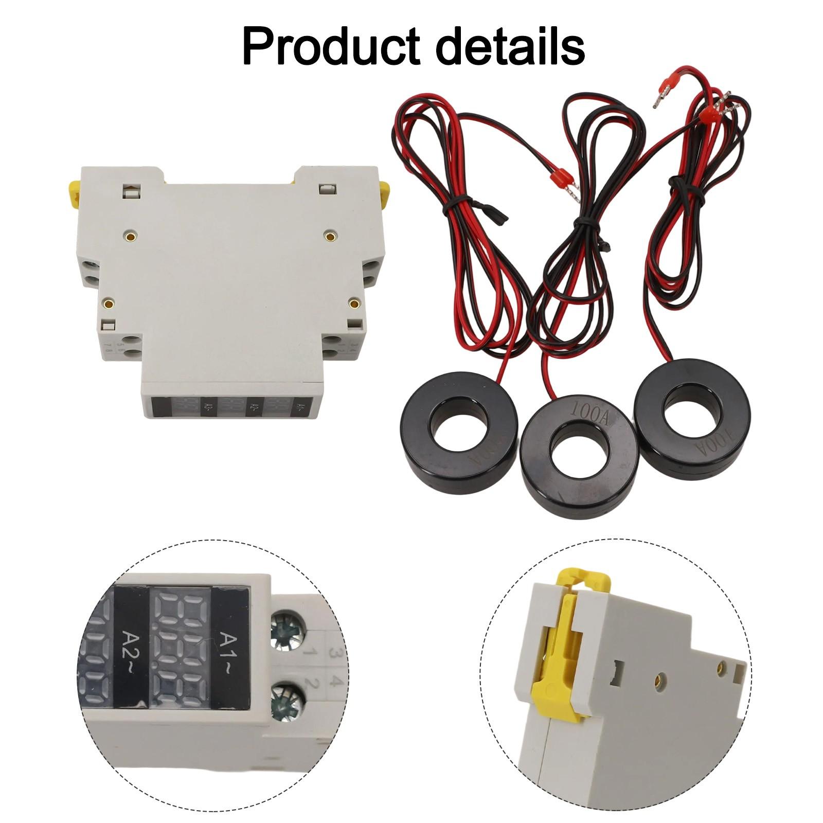 

Din 35mm Standard Guide Rail Tools Three-phase Ammeter 2VA