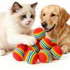 10PCS Rainbow Cat Toy Balls Interactive Rattle Chew Ball Pet Scratch Training Play Balls for Kitten Puppy Pet Supplies