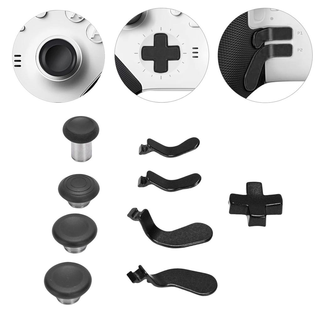 Metal Thumbsticks Replacement for Controll S Ies 2 with 4 Replaceable Magnetic Joysticks 4 Paddles 1 D Pads Accessory Parts